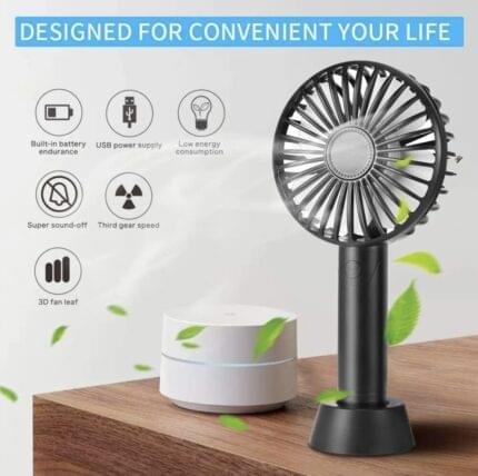 Eternal Classic Mini Handheld Fan – Portable, USB Rechargeable, Quiet Personal Fan for Travel, Office, Outdoor & Home Use